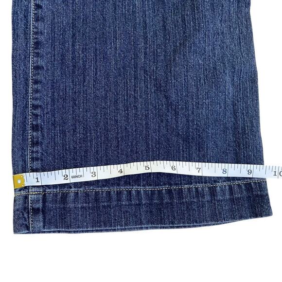 L-Ralph Lauren Sz 10 Y2K Blue Pinstriped Relaxed Wide Leg Jeans Patch Pockets - Picture 14 of 16